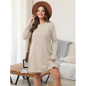 ✨ Women’s Long Sleeve Swing Dress | Lightweight Spacer Fabric Knee-Length ✨